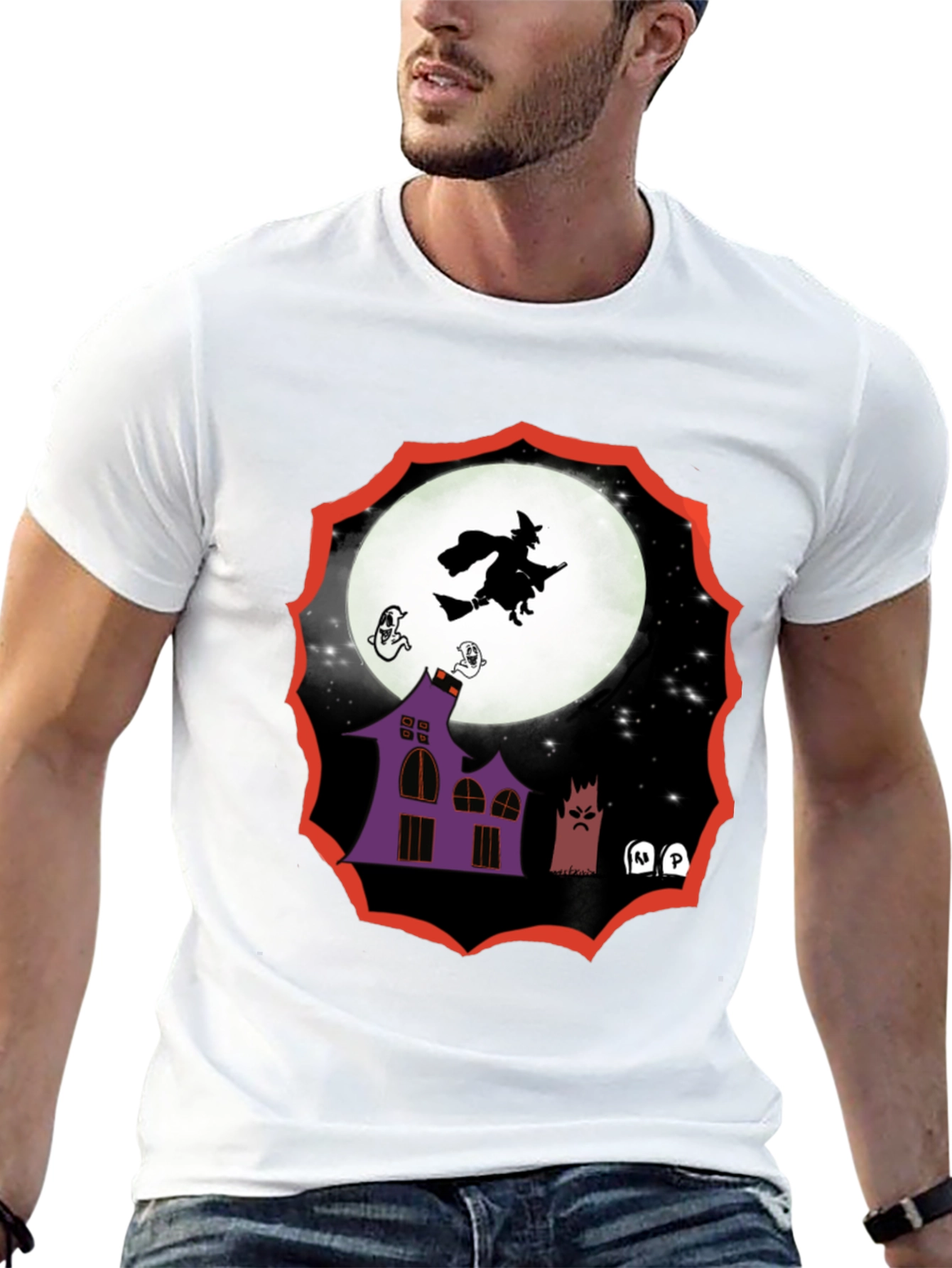Halloween Witch Graphic Tee - Spooky Season Shirt