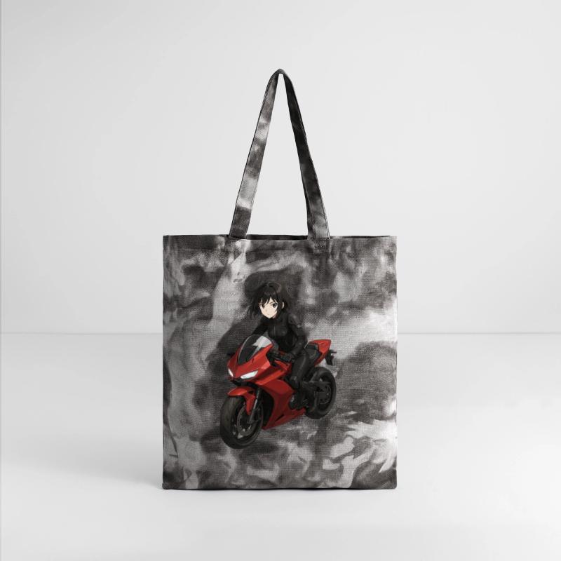 Anime Girl Riding Red Motorcycle