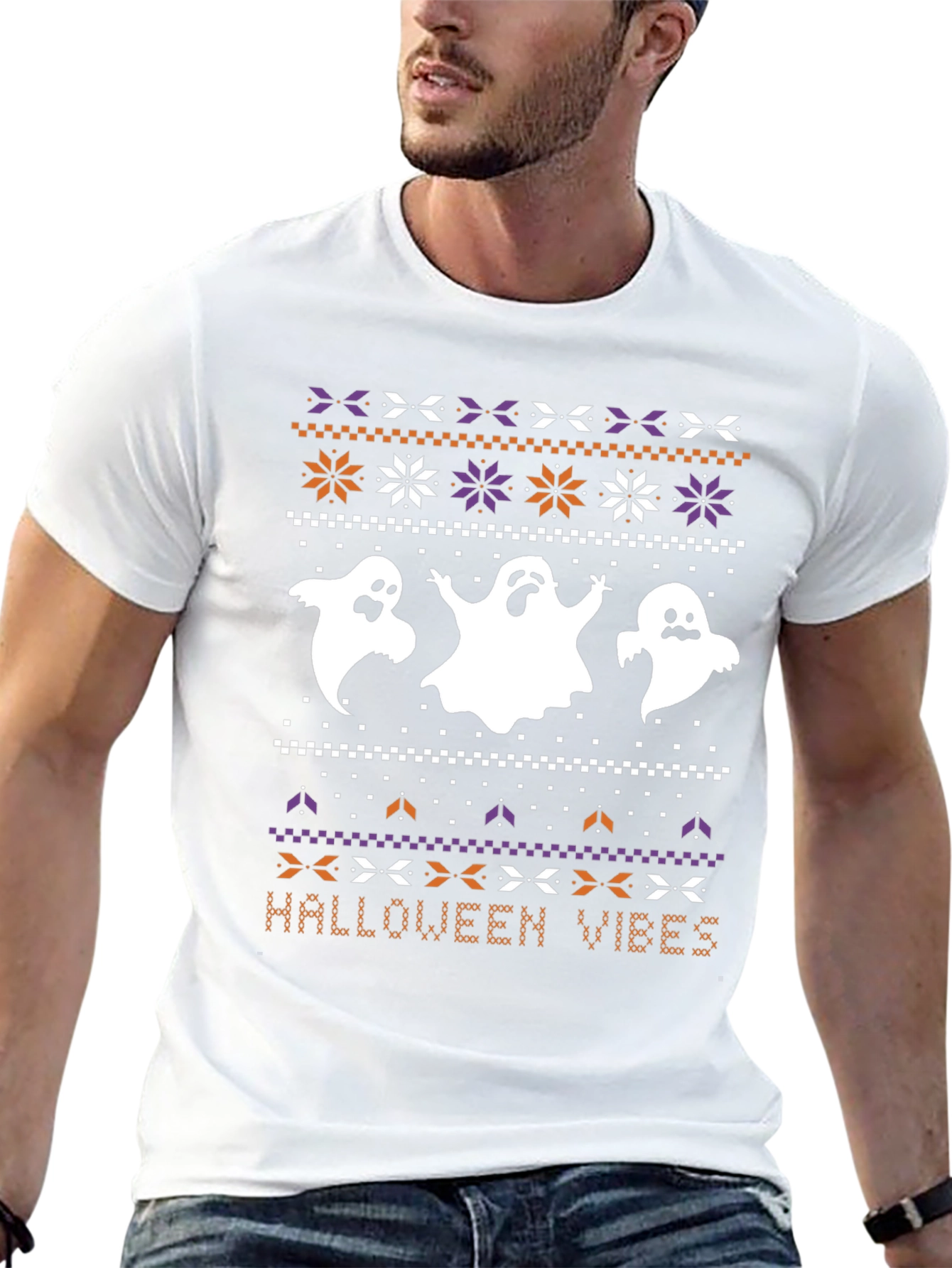 Halloween Vibes Ghost T-Shirt