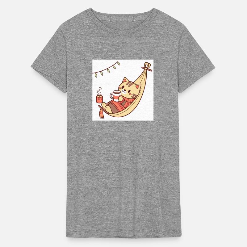 Cozy Cat in Hammock with Hot Beverage