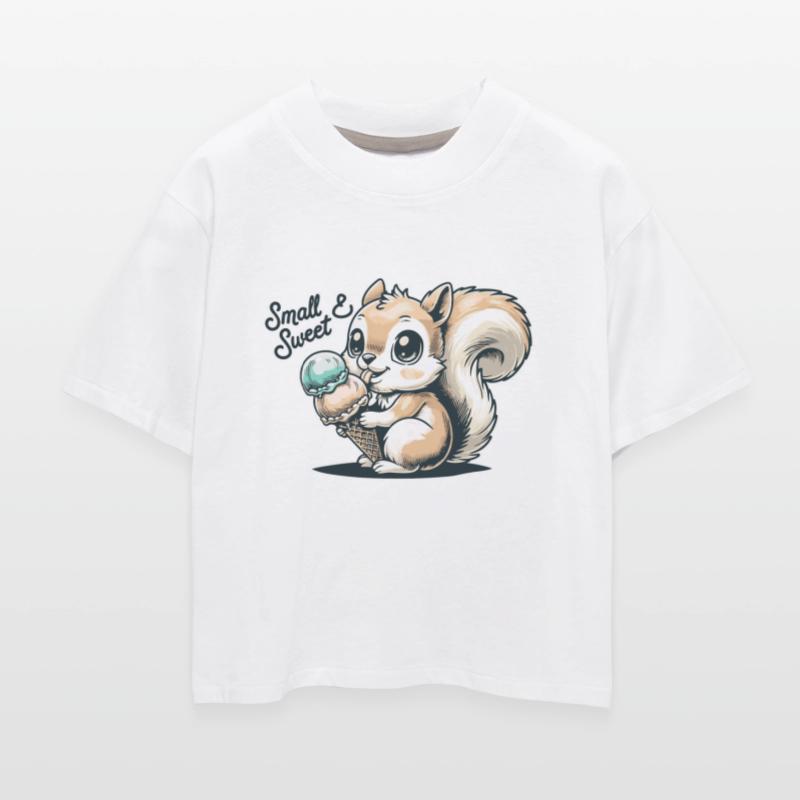 Cute cartoon squirrel with ice cream