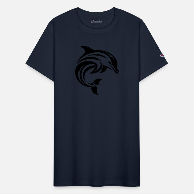 Dolphin Tribal Tattoo In Sweeping Shape