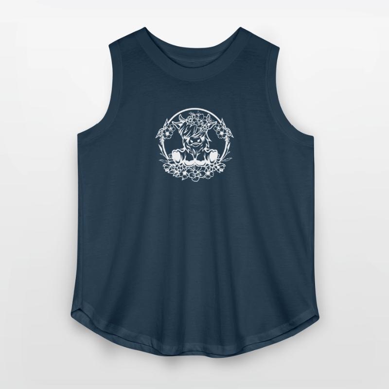 Floral Highland Cow Silhouette