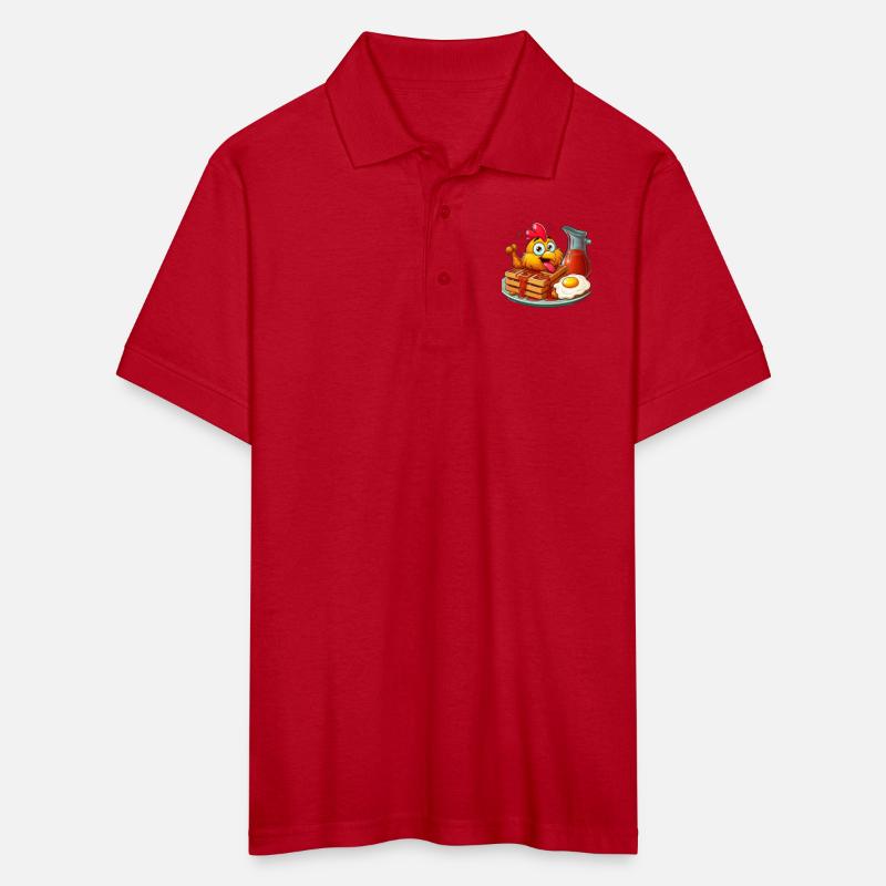 Fried chicken and waffles with syrup funny and qui