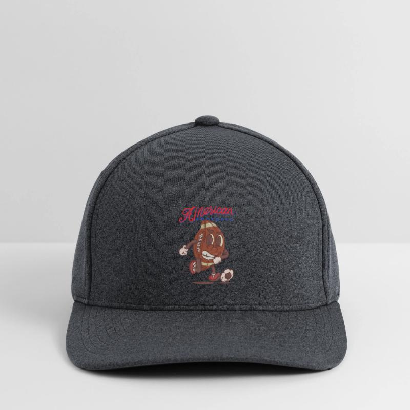 funny american football mascot playing soccer