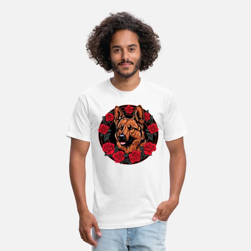 German Shepherd Funny Dog Girlie Style Red Roses