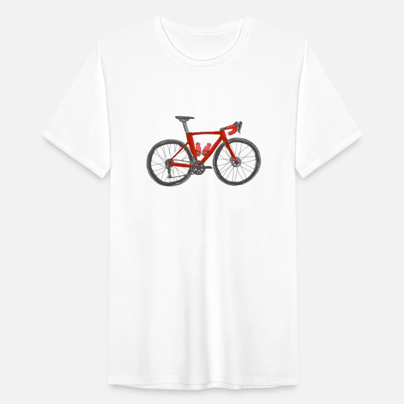 red roadbike in pen and watercolor drawing