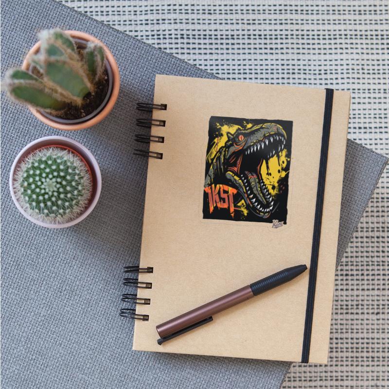 Roaring Dino with Splatter Background