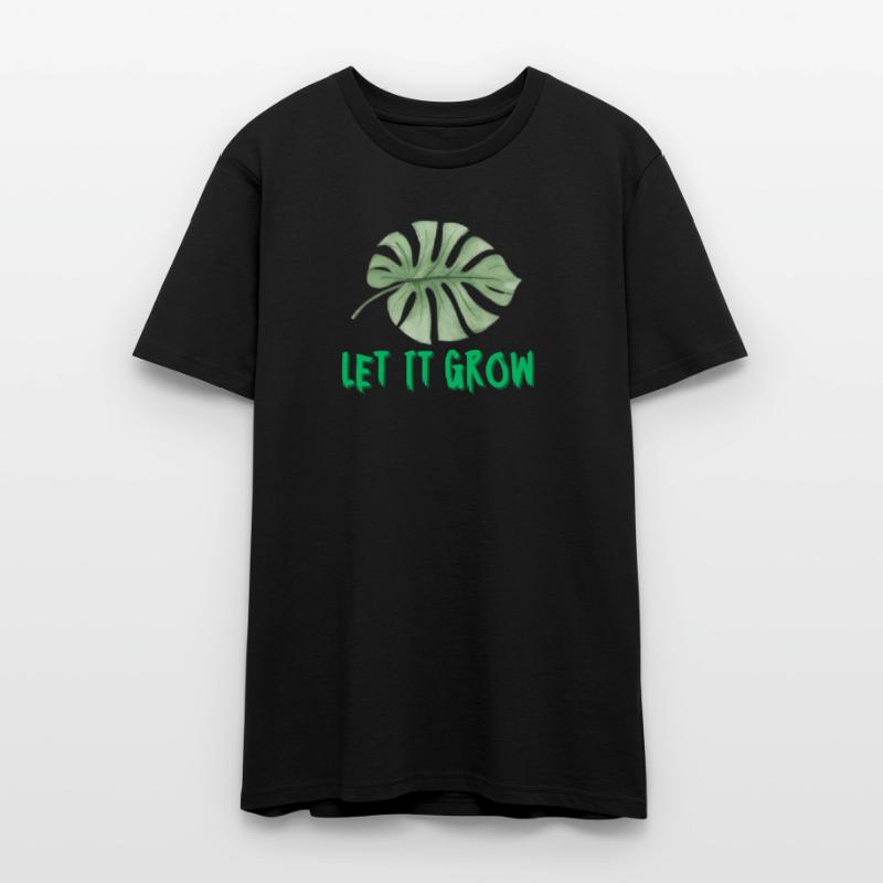 Tropical Monstera Leaf with Let It Grow Text