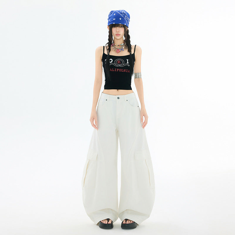 Women's Pants Wide Leg Denim Trousers with Cool Style and Summer Loose Fit