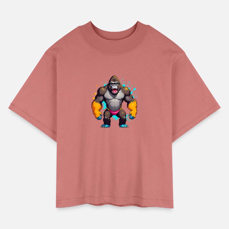 A Cartoonish Gorilla in a Playful Pose