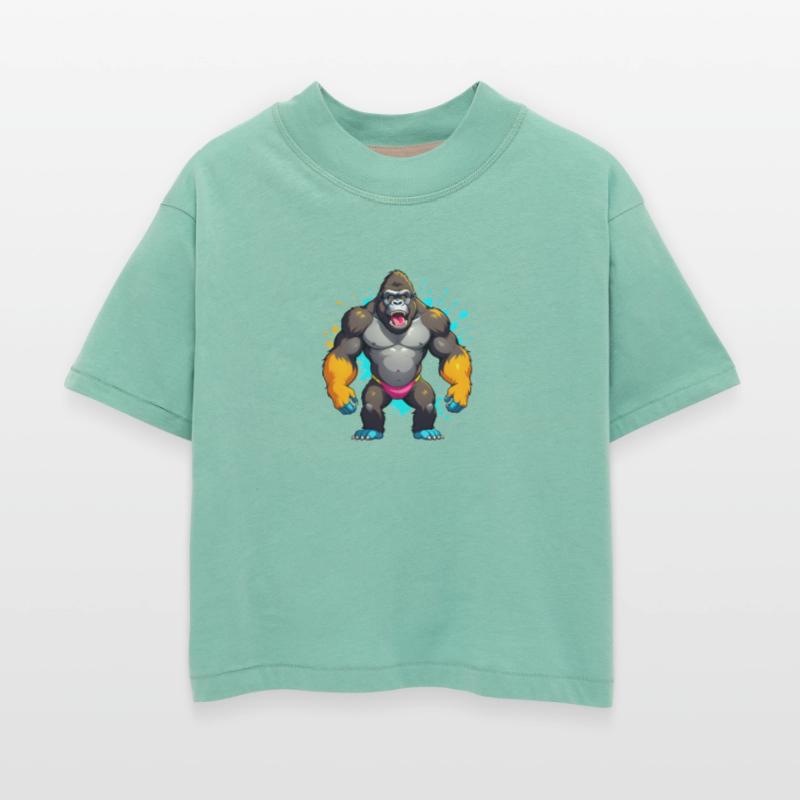 A Cartoonish Gorilla in a Playful Pose