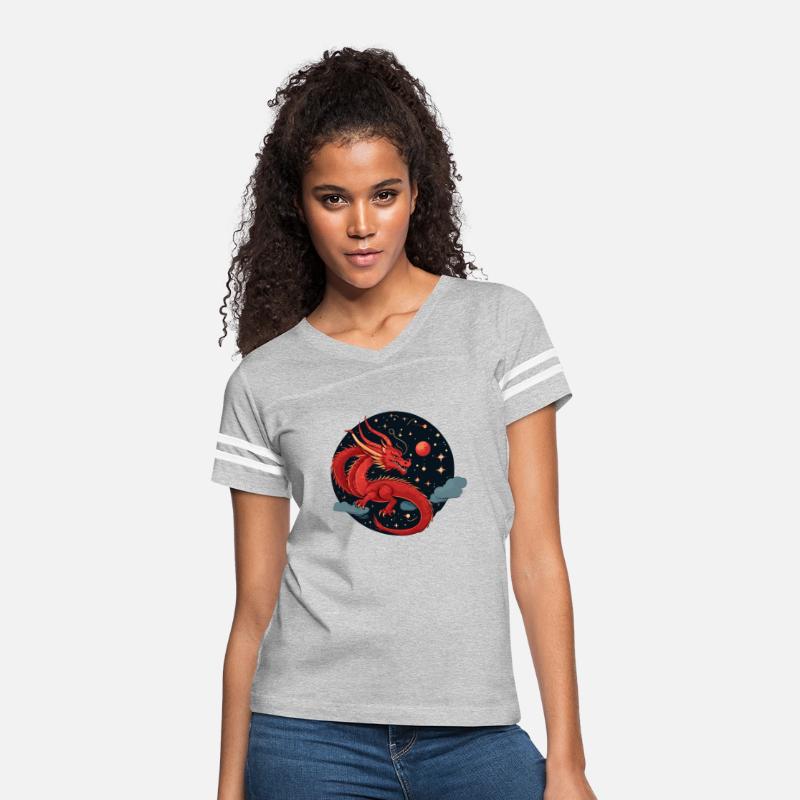 a Chinese red dragon gliding