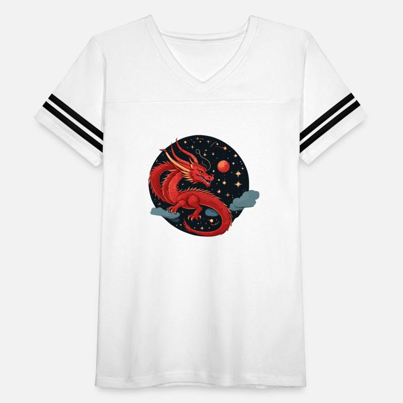 a Chinese red dragon gliding