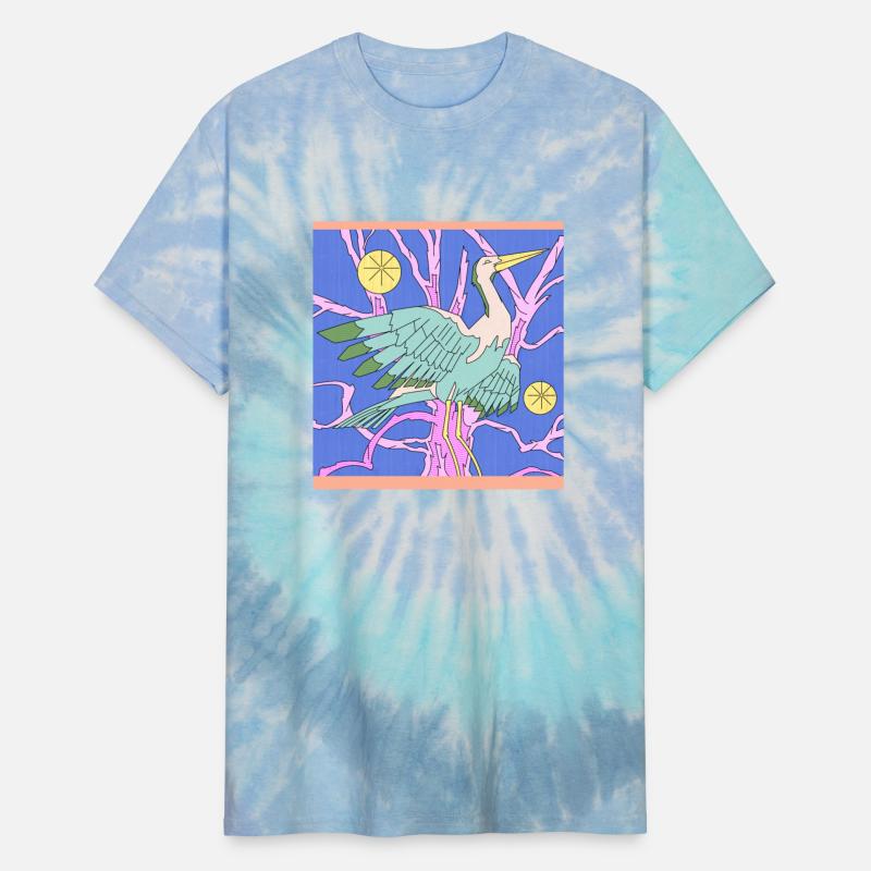 a heron on a starry night in a fantasy garden