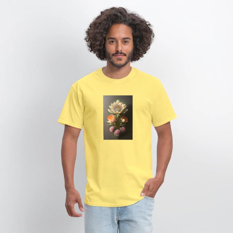 a painting of a flower on a gray background 1