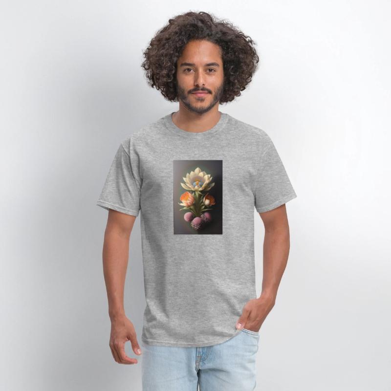 a painting of a flower on a gray background 1