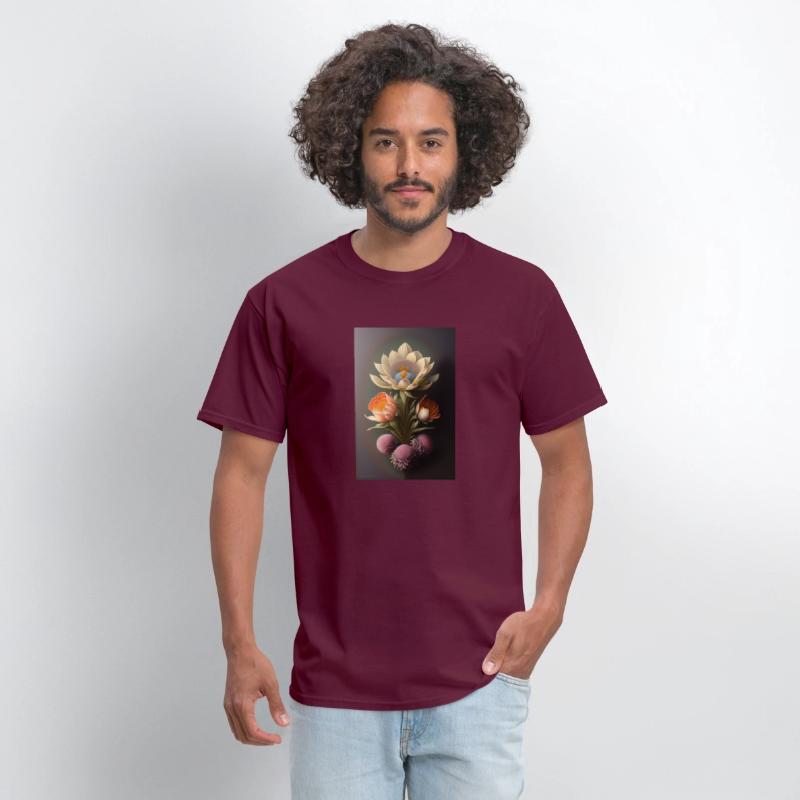 a painting of a flower on a gray background 1