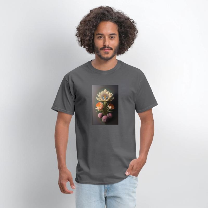 a painting of a flower on a gray background 1