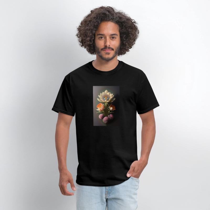 a painting of a flower on a gray background 1