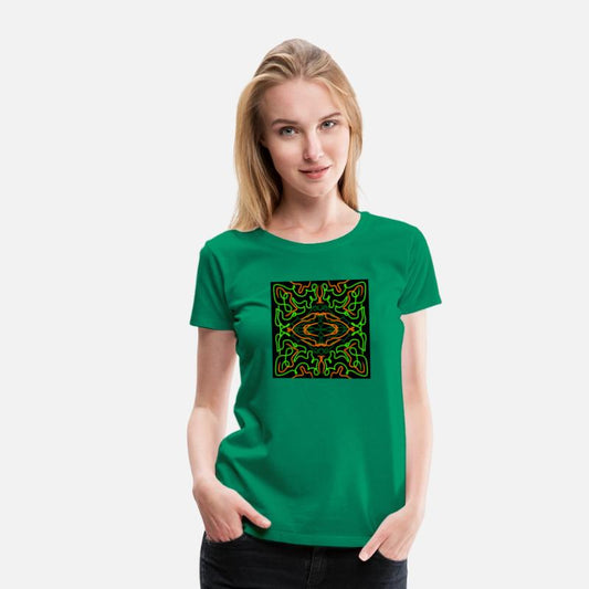 Abstract green and orange scribbles design