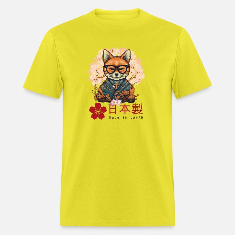 Adorable Fox Sitting in Front of a Blooming Sakura