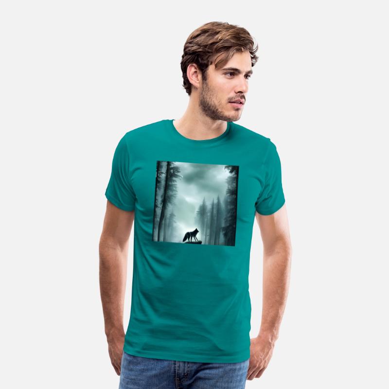 Alone wolf in the woods