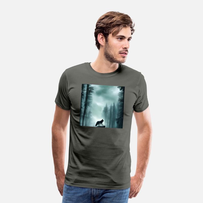 Alone wolf in the woods