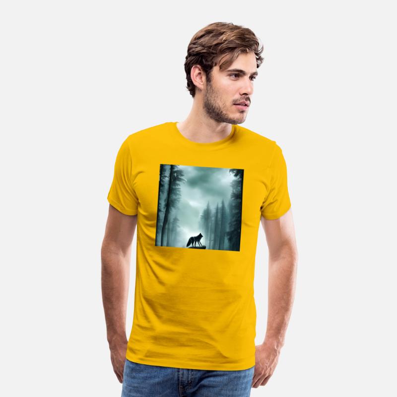 Alone wolf in the woods