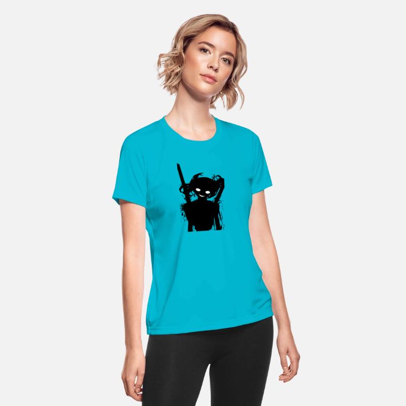 Anime Creep with Glowing Eyes and Katanas