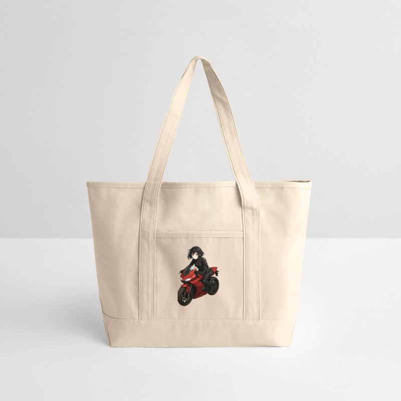 Anime Girl Riding Red Motorcycle