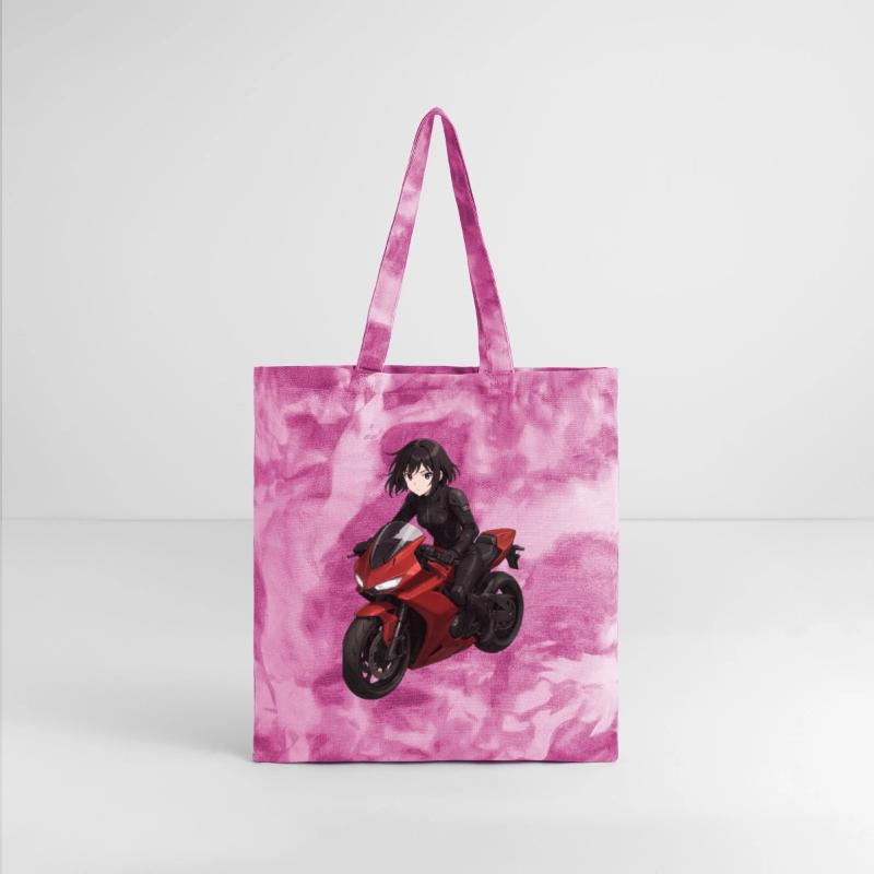 Anime Girl Riding Red Motorcycle
