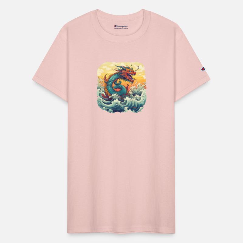 Asian Dragon Anime Japanese Sea Waves