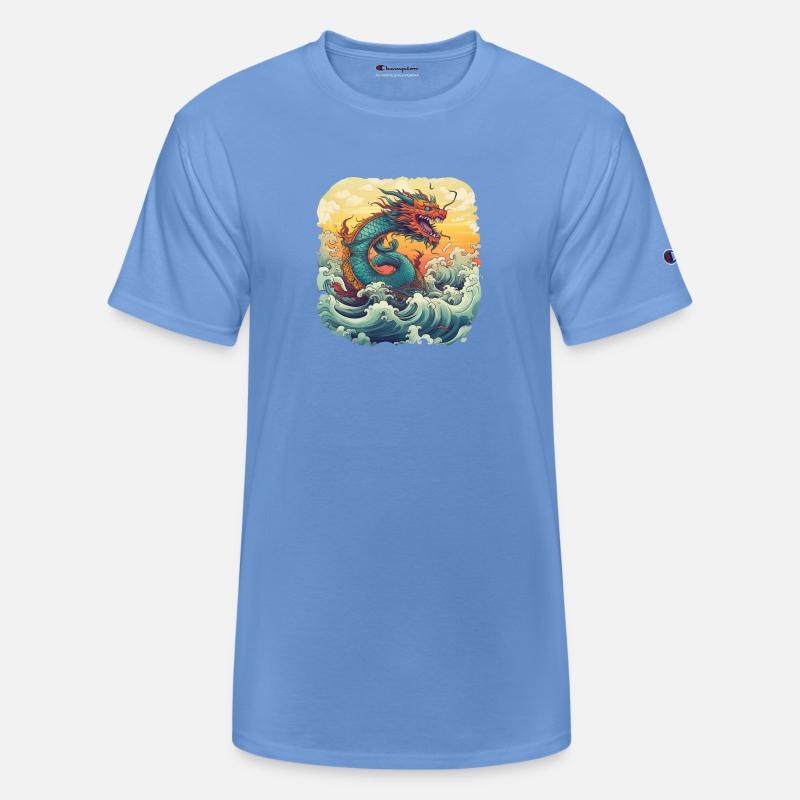 Asian Dragon Anime Japanese Sea Waves