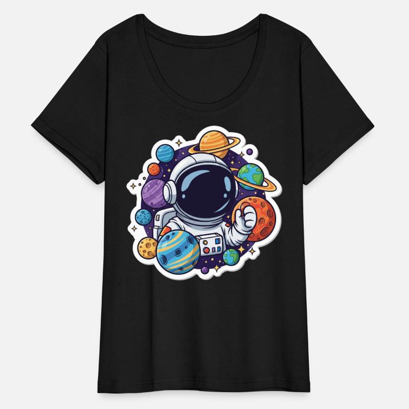 Astronaut Planet Adventure Cartoon Design