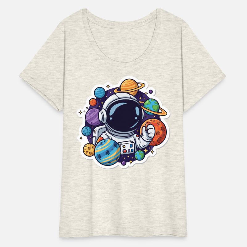 Astronaut Planet Adventure Cartoon Design