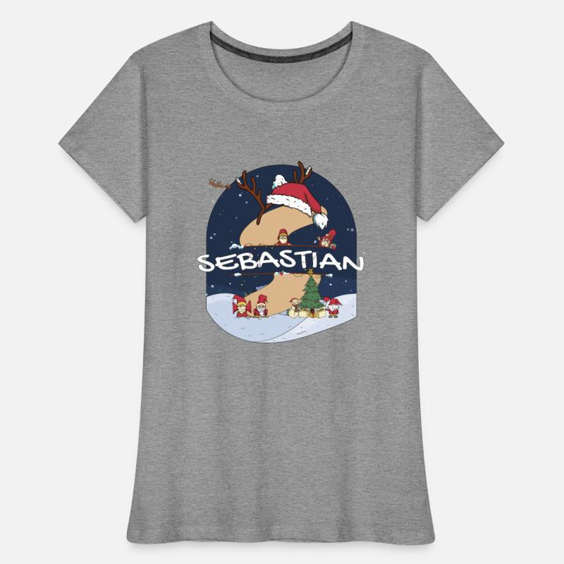 Awesome Sebastian Name w Santa Hat in Xmas Theme