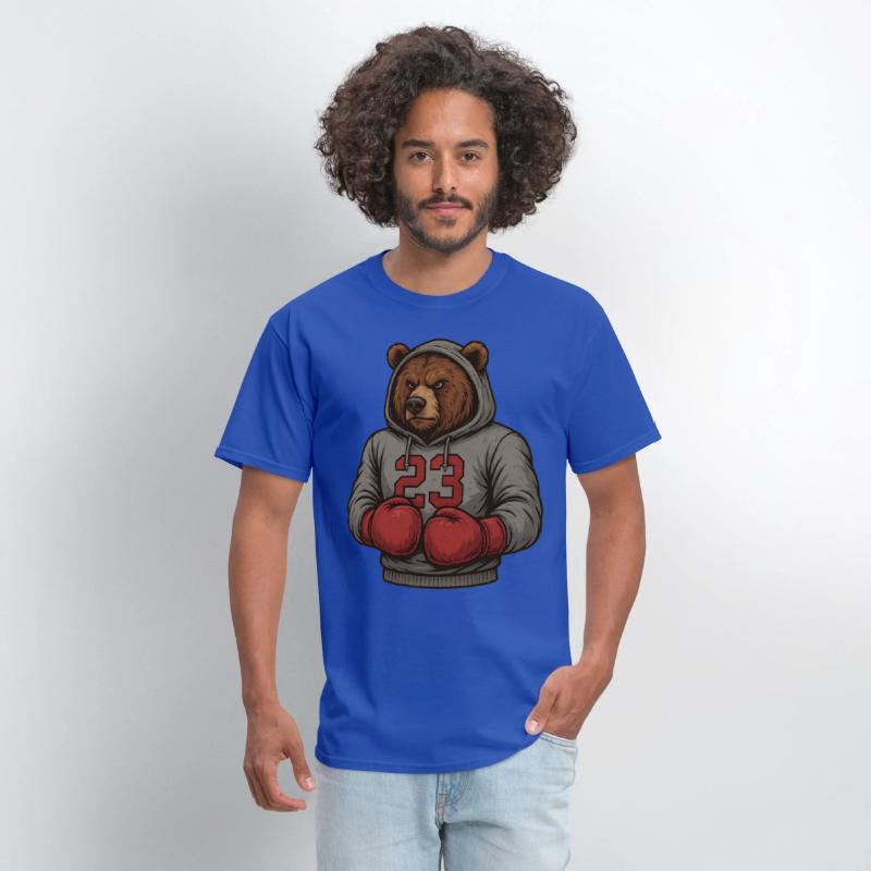 Bear 23 Boxing Hoodie Grizzly Gym Fighter Tee
