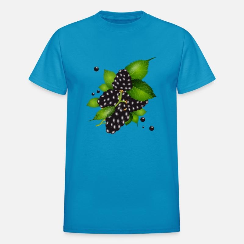 beautiful dark purple blackberries with leaves