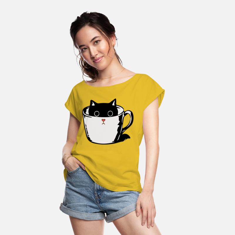 Black kitten with red nose hiding in a cup