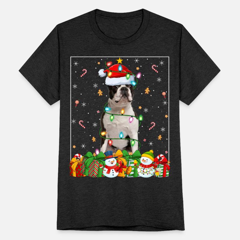 Boston Terrier Dog Christmas Lights