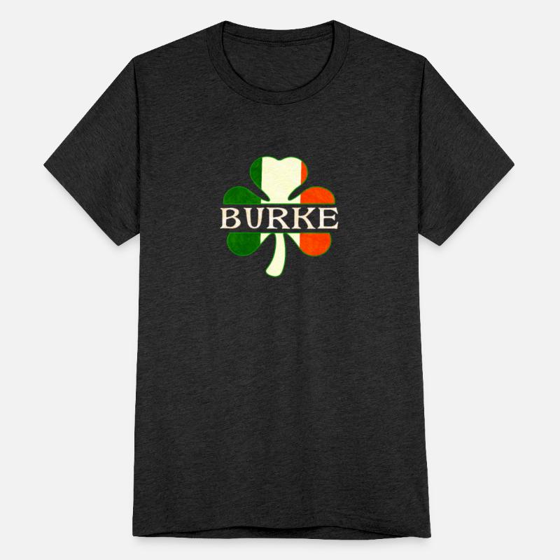 Burke Irish Surname Ireland Flag Shamrock