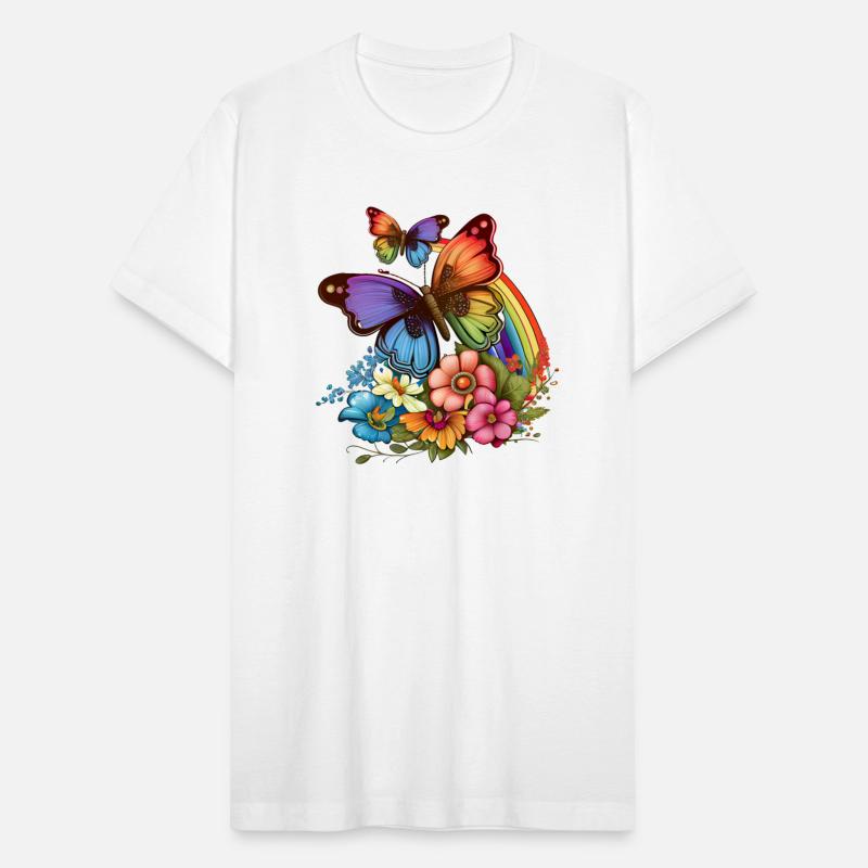 Butterfly Rainbow and Flowers Design