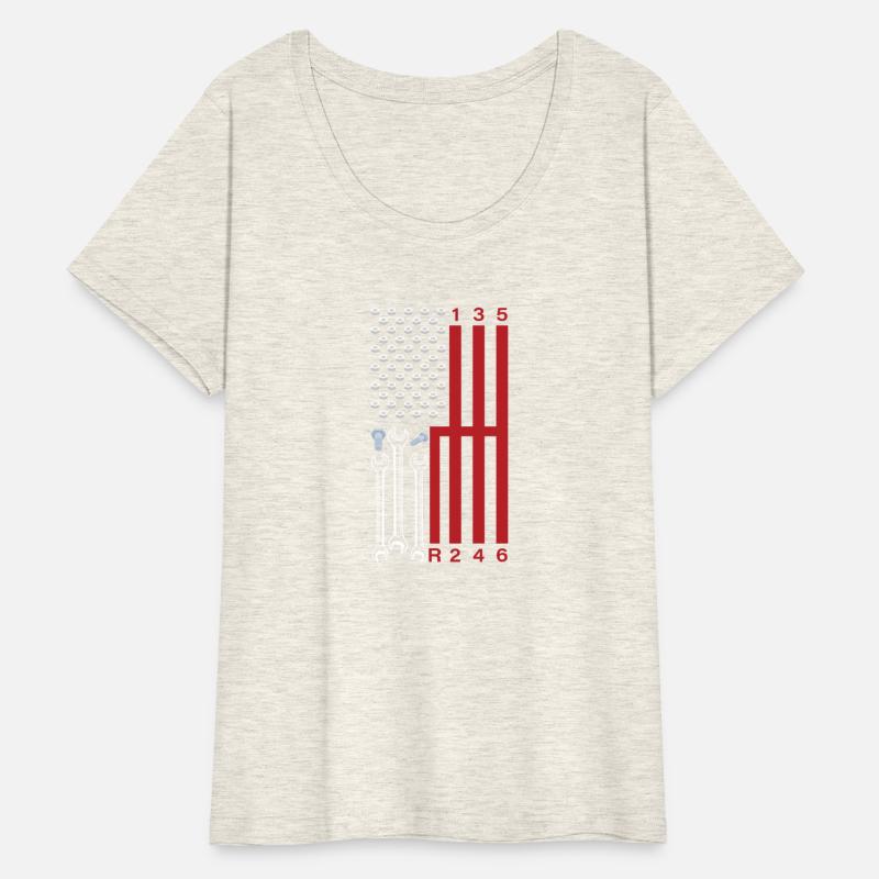 Car Mechanic Shifting Gear American Flag Drag