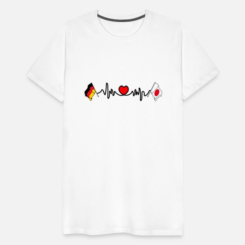 Cardio heart with flag Germany and flag Japan
