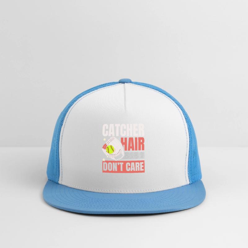 Catcher Hair Don't Care Softball Player Sports