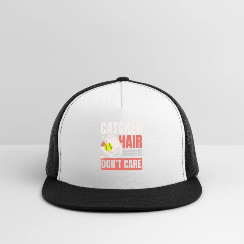 Catcher Hair Don't Care Softball Player Sports