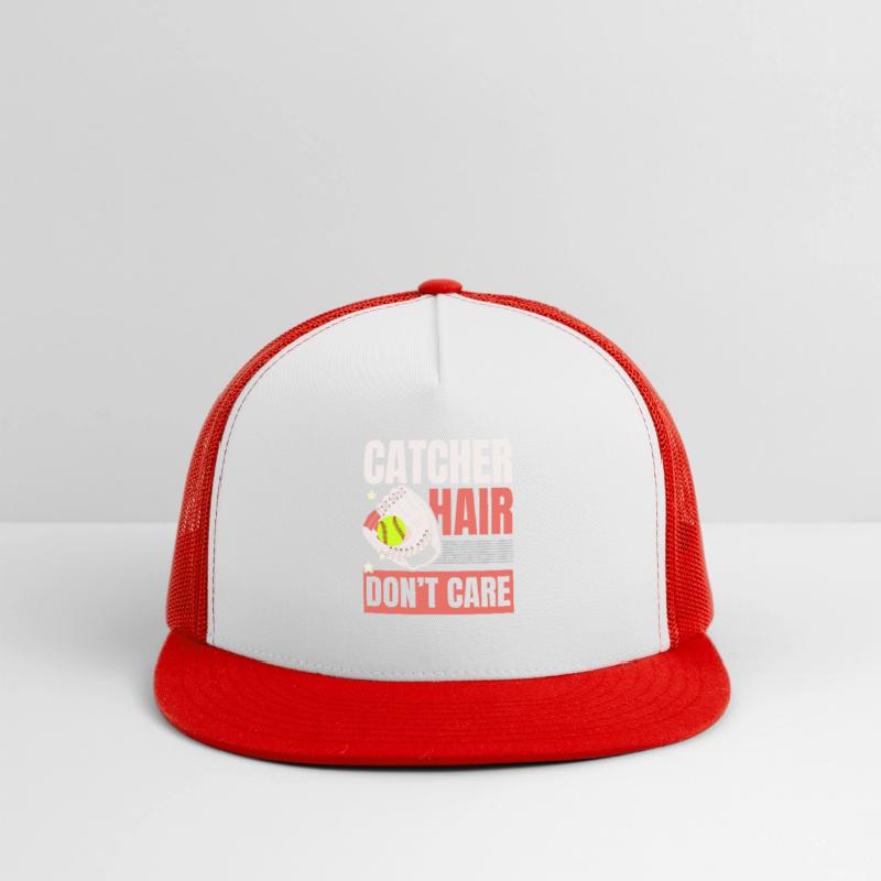 Catcher Hair Don't Care Softball Player Sports