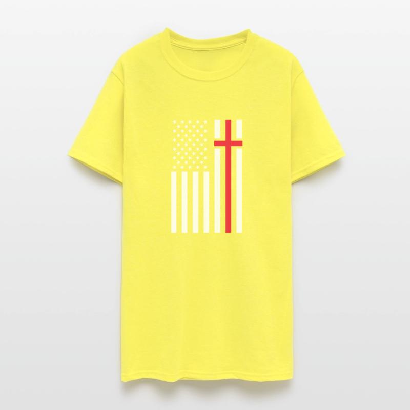 Christian USA American Flag Cross Religion