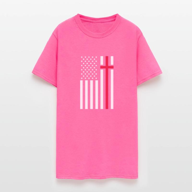 Christian USA American Flag Cross Religion